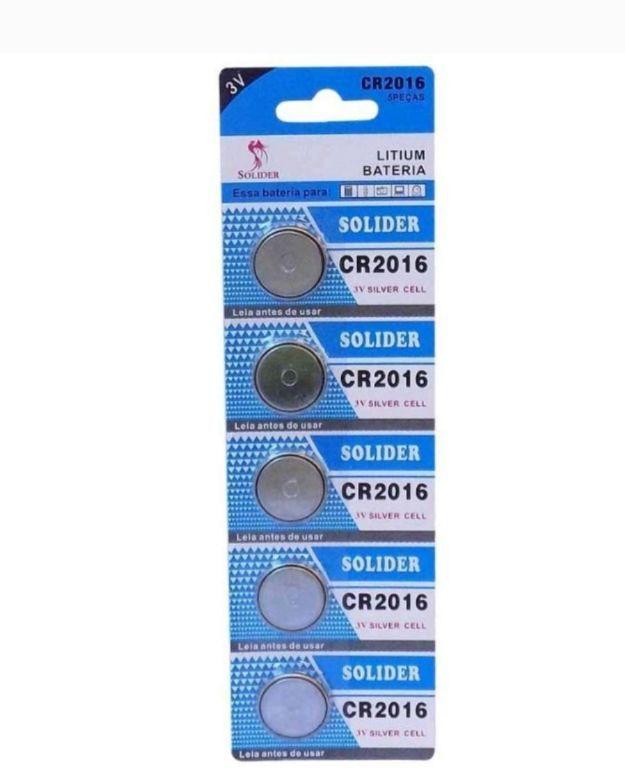 Bateria de lithium 3 Volts CR 2016 (cartela 5 pçs)