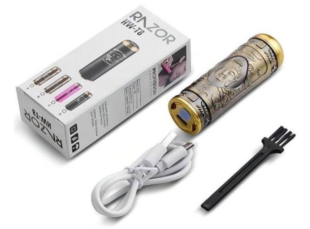 Mini Barbeador Barbear Recarregável Máquina Barba Cortar Cabelo E Aparador Pelo Barba