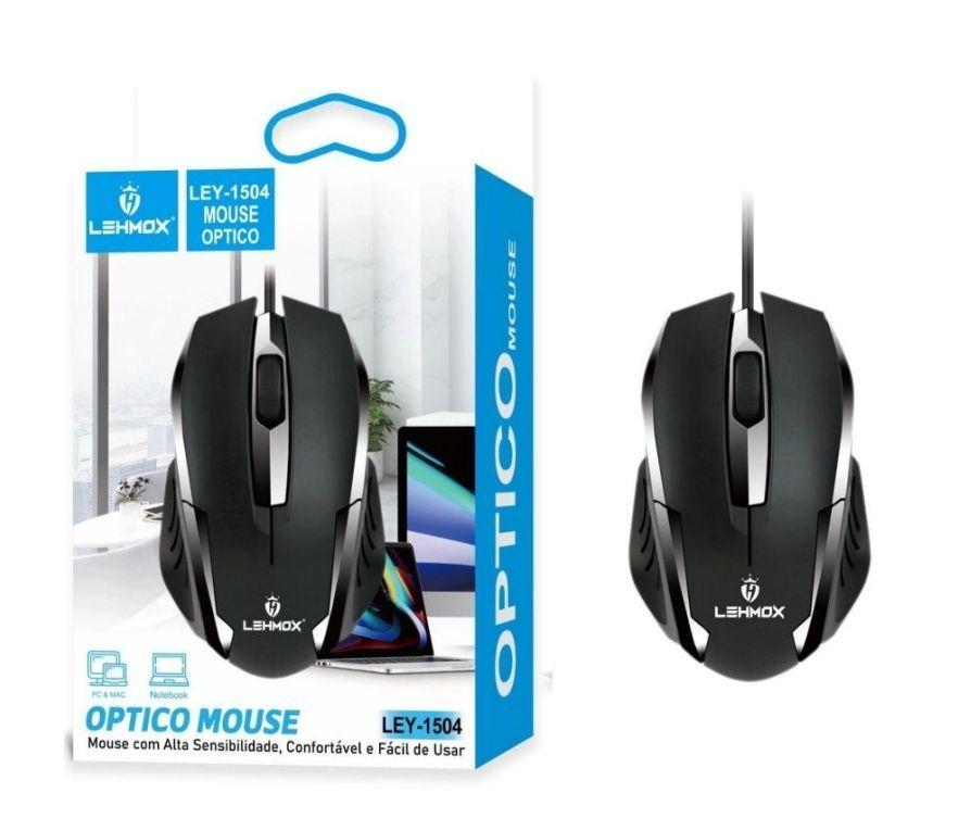 Mouse Óptico com Fio Usb Lehmox - LEY-1504