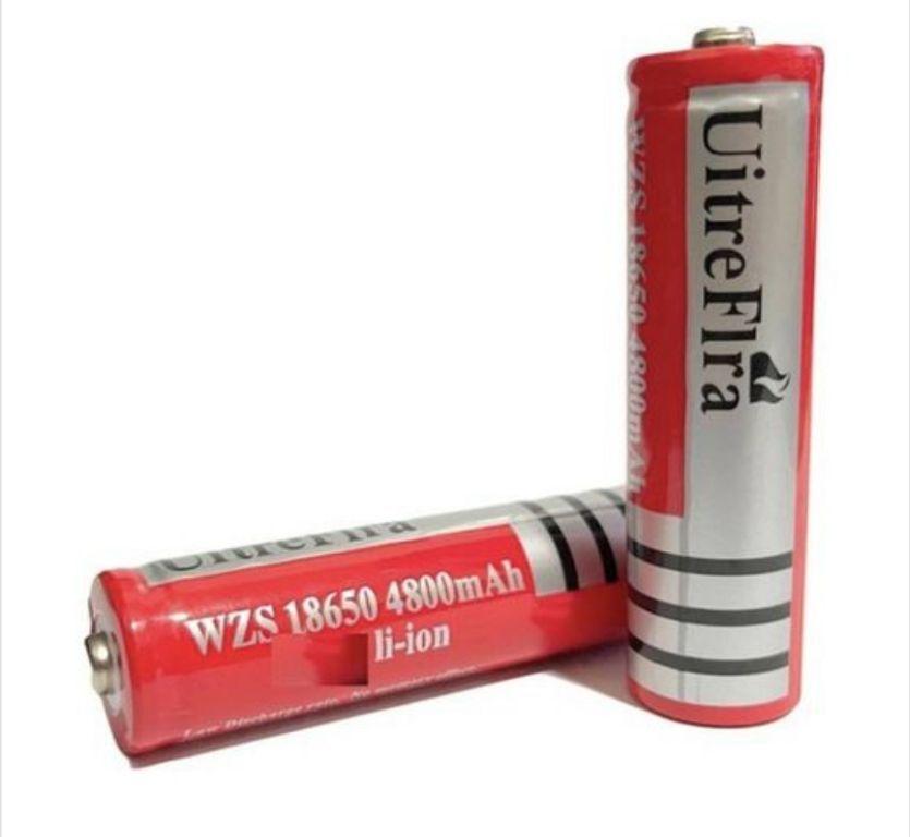 Bateria Para Lanterna Tatica Recarregavel vermelha