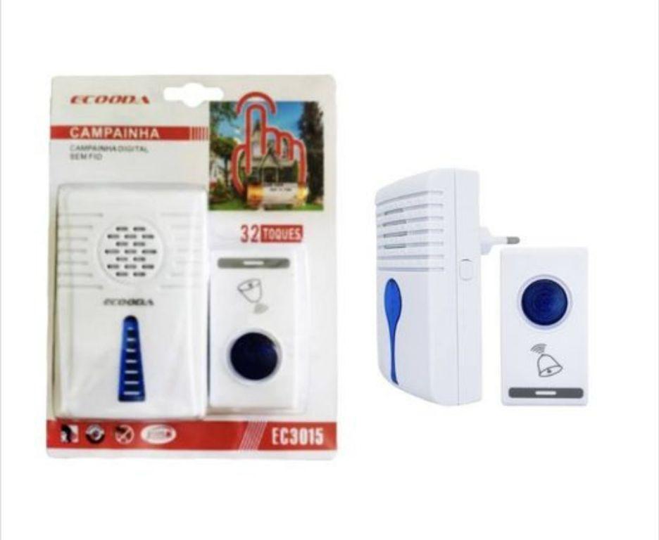 Campainha Residencial Wireless Sem Fio Resistente Agua Doorbell / controle remoto - ECOODA