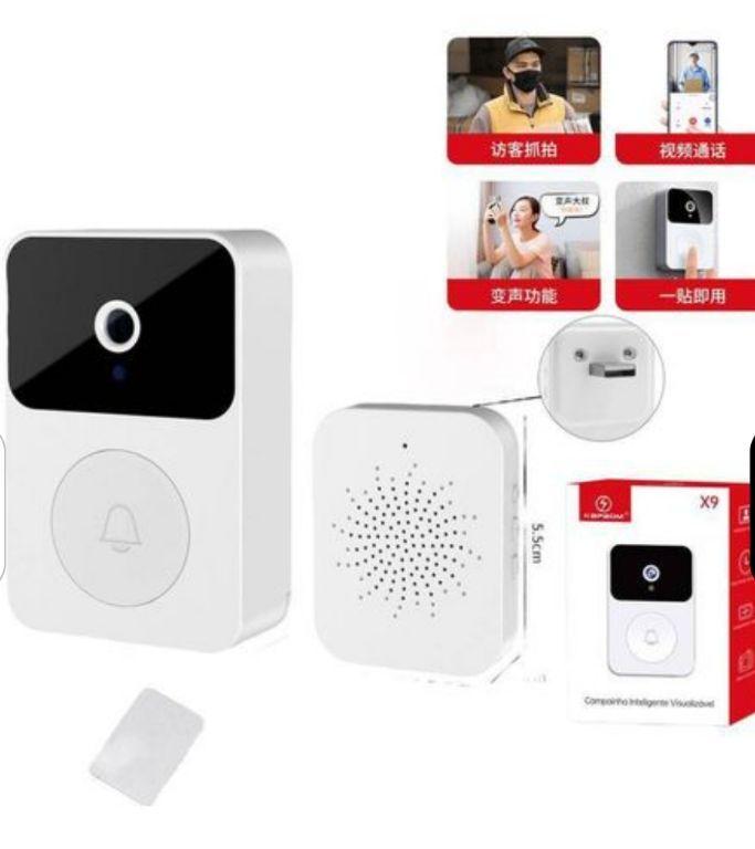 Campainha Interfone Inteligente Camera E Audio Wi-fi Sem Fio - KapBom