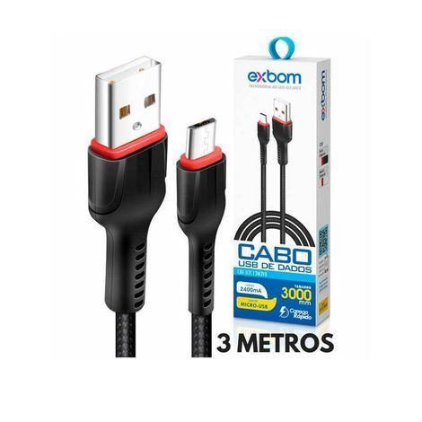CABO DE CELULAR TURBO MICRO-V8 3M METROS EXBOM