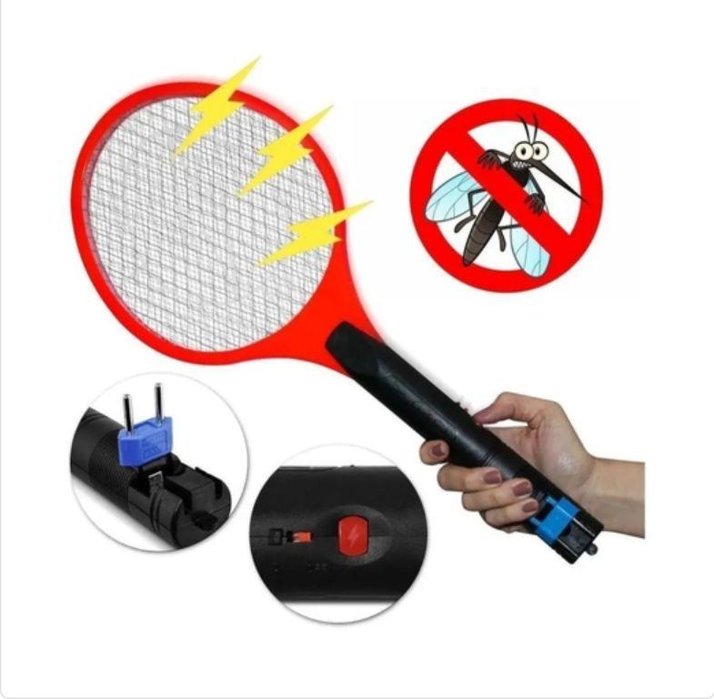 Raquete Eletrica Mata Mosquito Recarregavel Tomada