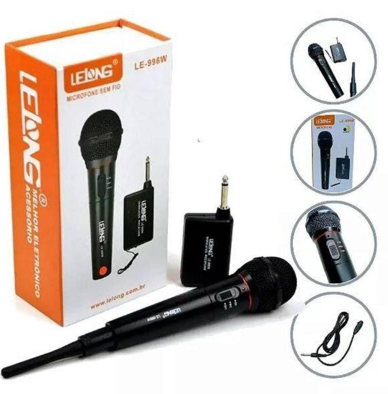 Microfone Sem Fio P10 karaoke Profissional Completo LELONG