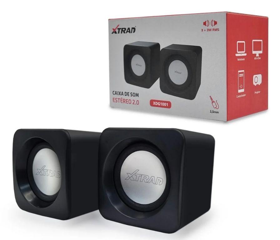Caixa De Som Pc Estéreo 2.0 Para Computador Notebook XDG-1001