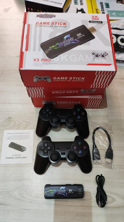 Video Game Stick embutido 30 mil jogos 3D 64G 2.4G controlador sem fio HD console retrô 4k HD