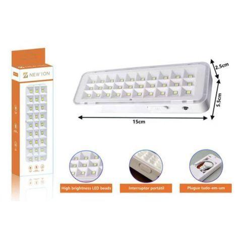 LÂMPADA DE EMERGÊNCIA LED RECARREGÁVEL NEW’ION  NTD-123