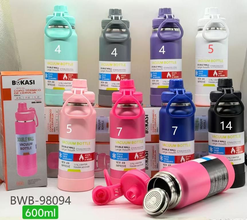 Garrafa térmica 600ml Com Case com Capa Antiderrapante