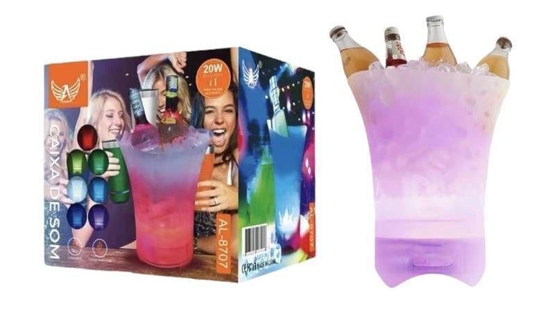 Caixa De Som Portatil 20W Em Balde Com Música ALTOMEX AL-8707