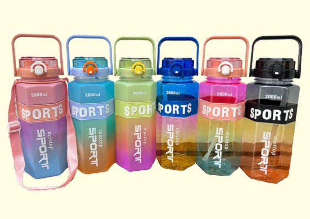 Kit Com 3 Garrafas Coloridas 2 Litros + 900ML + 400 ML