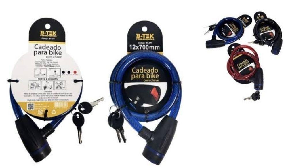 CADEADO PARA BIKE COM CHAVE B-TEK