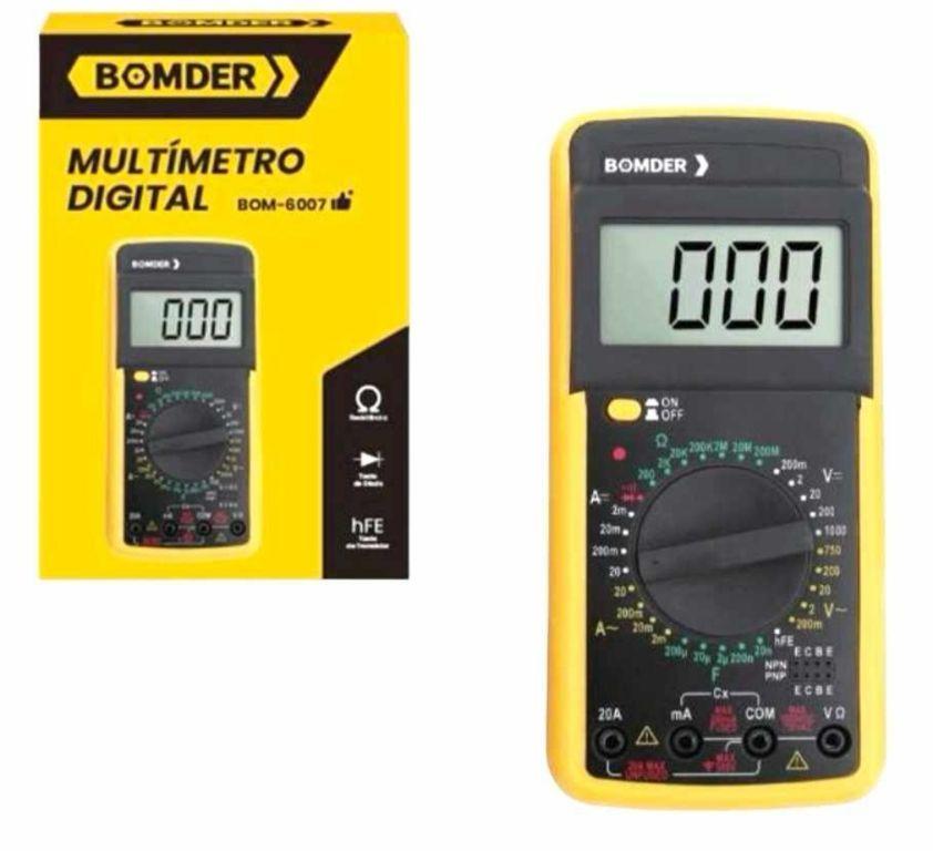 Multímetro Digital Profissional Portátil com Cabo Multi Teste BOMDER