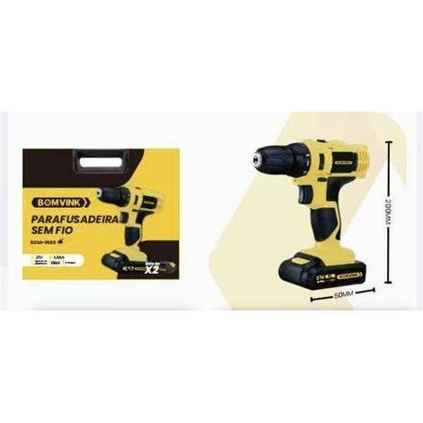 PARAFUSADEIRA PROFISSIONAL SEM FIO PORTÁTIL 21V BOMVINK BOM-9969