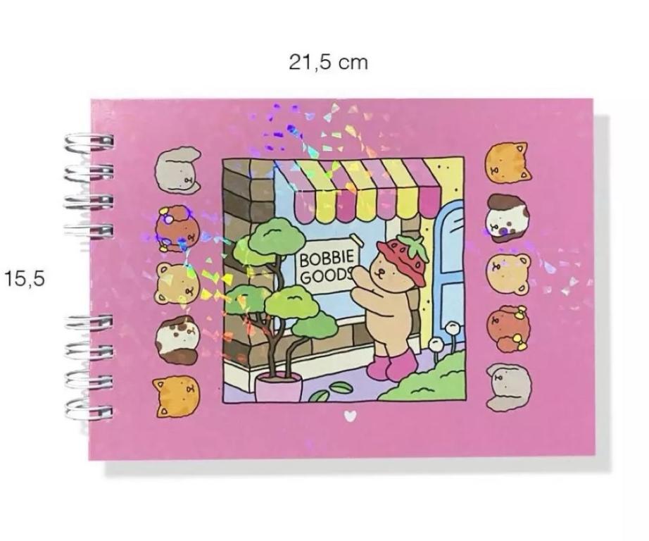 Livro de Colorir Bobbie Goods CAPA DURA com 50 folhas em papel 180g (FOLHA GROSSA)