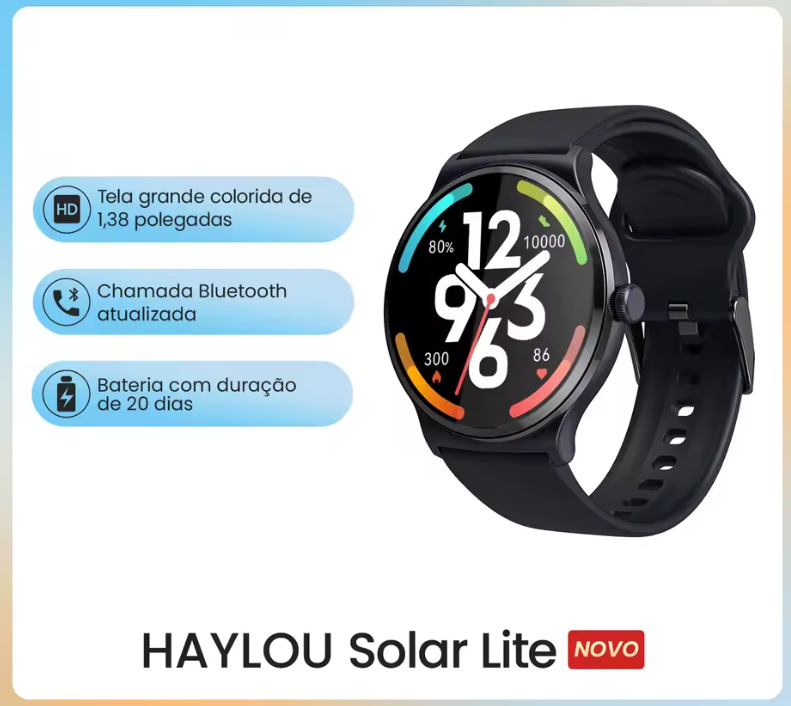Smartwatch haylou solar lite redondo