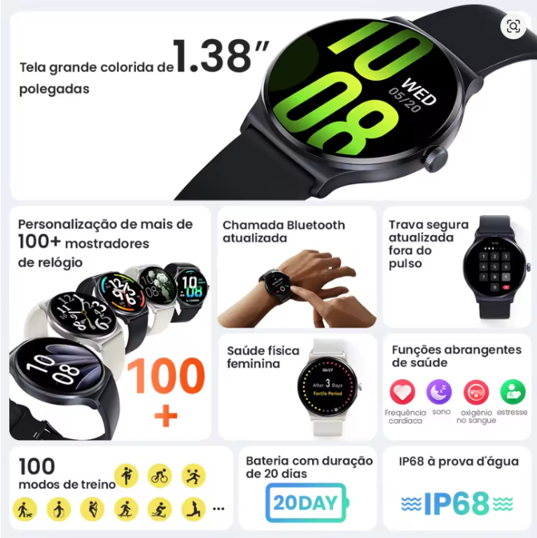 Smartwatch haylou solar lite redondo
