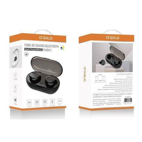 FONE SEM FIO BLUETOOTH COM POWERBANK A’GOLD