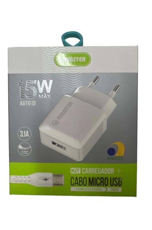 15W 3.1A KIT CARREGADOR + CABO MICRO USB T503UV