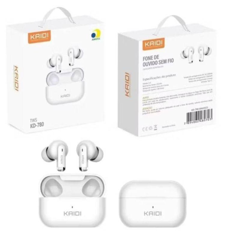 FONE SEM FIO TWS COM BORRACHA BLUETOOTH PREMIUM KD-780