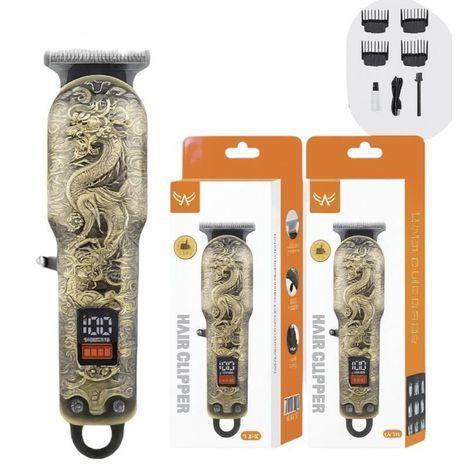 MÁQUINA DOURADA COM DIGITAL PROFISSIONAL RECARREGÁVEL ALTOMEX AL-2927 maquina barbeador