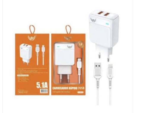 Carregador De Celular IPhone IOS Super Rápido 2USB 5.1A LACRADO ALTOMEX