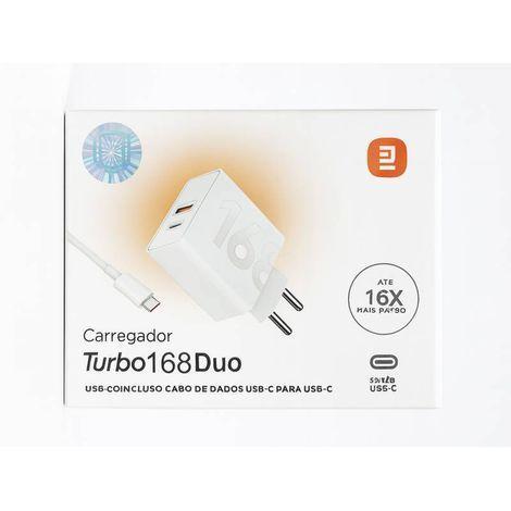 CARREGADOR TURBO USB + ENTRADA TIPO-C 168W XIAOMI TURBO 168 DUO