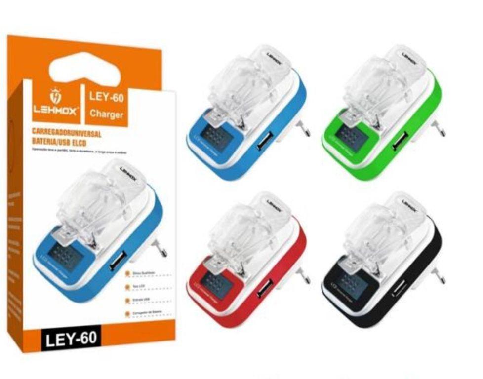 Carregador Universal Para Baterias De Celular E Câmeras Lcd Aranha Lehmox Ley-60