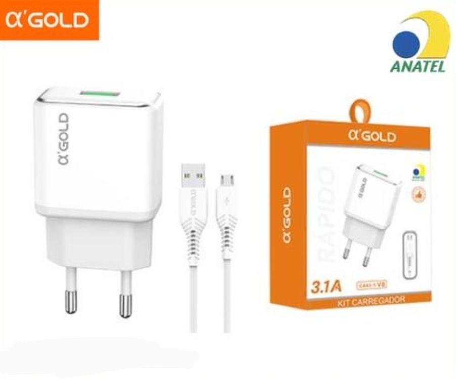 Carregador V8 Completo Rápido 3.1A Agold CA43-1