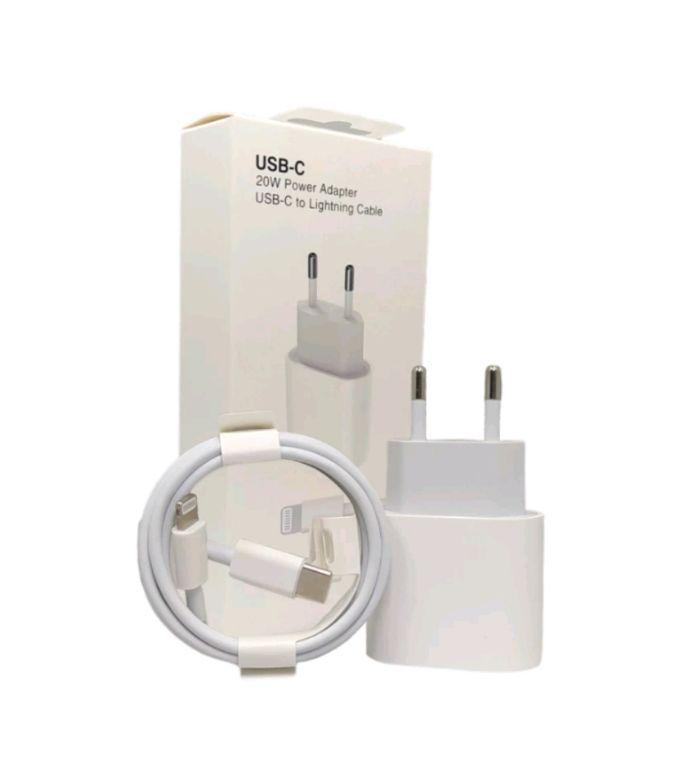Kit Completo Carregador De IPhone Ios Turbo 20W PD Fonte USB-C + Cabo Lightning