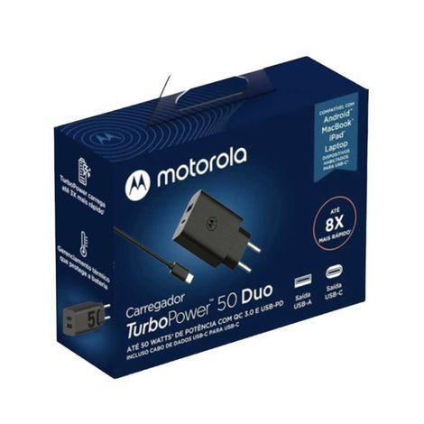 Motorola Carregador Turbo Power™ 68W, Cabo USB-C, USB-C, Porta USB-C e USB