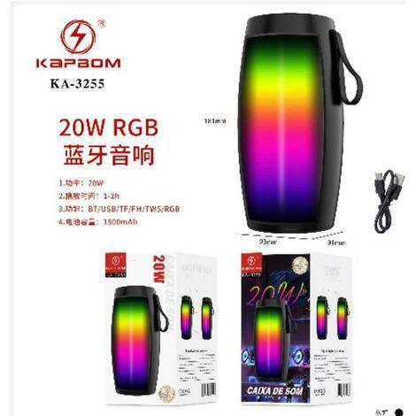 CAIXA DE SOM 20W BLUETOOTH COM LED KAPBOM KA-3255
