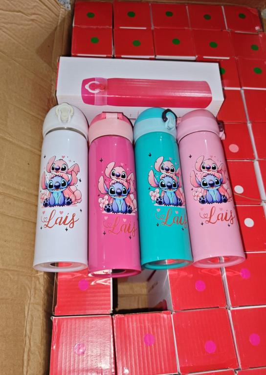 GARRAFA INFANTIL TÉRMICA DE PERSONAGEM STITCHI 500ML