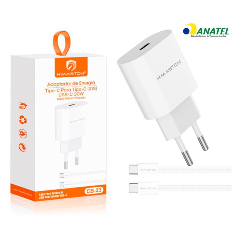Carregador Turbo Hmaston 30w tipo c tipo c