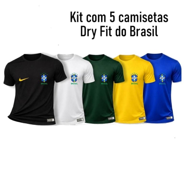 kit 5 peças Camisa do Brasil da Copa do Mundo