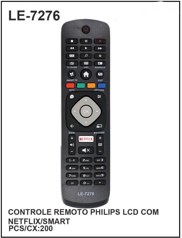 CONTROLE REMOTO PHILIPS LCD COM NETFLIX/SMART