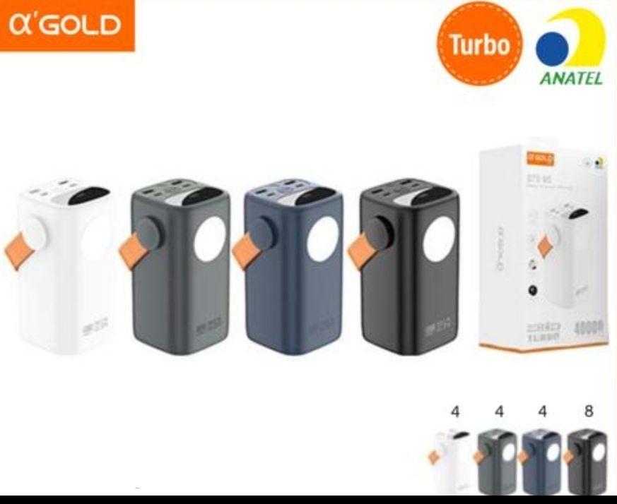 CARREGADOR POWER BANK TURBO 22.5W 40000MAH Com Lanterna BTE-95 A'GOLD