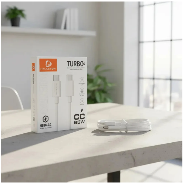 Cabo Turbo Tipo C Para Tipo C 1M 65W HB16-CC Hmaston 65w