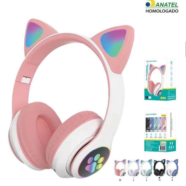 Fone De Ouvido Bluetooth Gatinho Orelhinha ST-28