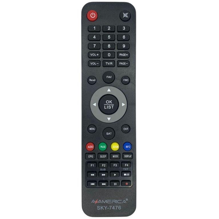 Controle Remoto Linksky SKY-7476 compatível com receptor Azamérica S1001/1005/2005-CHAMPIONS