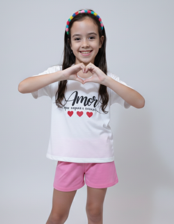 202 PIJAMA INFANTIL MEIA MANGA COM SHORT - VARIADOS