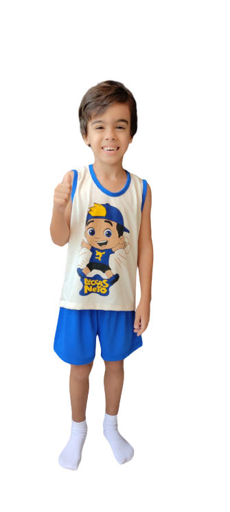 276 PIJAMA INFANTIL MASCULINO CAMISETA SILKADO - AZUL ROYAL