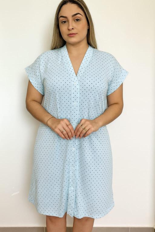 049 CAMISAO MANGA JAPONESA ABERTO - AZUL BEBE