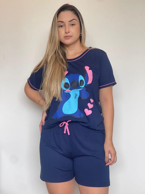 207 PIJAMA MEIA MANGA SHORT - AZUL