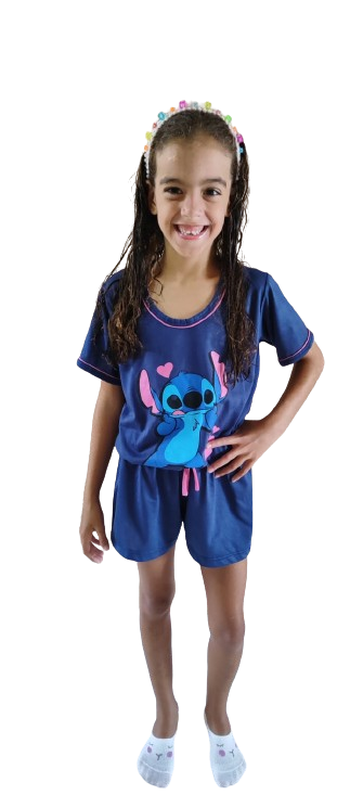 209 PIJAMA MEIA MANGA SHORT - AZUL
