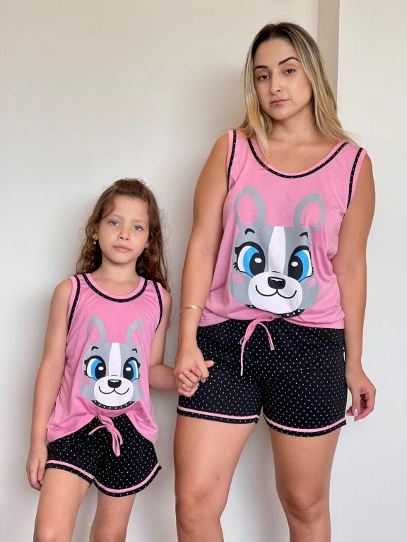 205 PIJAMA REGATA SILK SHORT ESTAMPADO - CACHORRO
