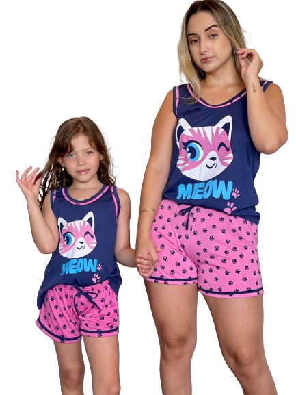 205 PIJAMA REGATA SILK SHORT ESTAMPADO - GATO