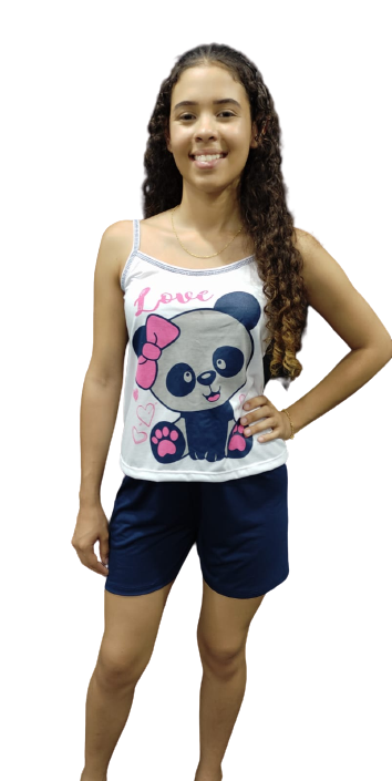 1002 PIJAMA ALÇA E SHORT PROMOCIONAL - VARIADOS