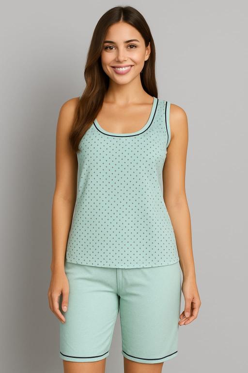 902 PIJAMA CAMISETA POA - VERDE BEBE