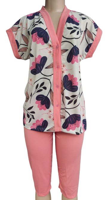 886 PIJAMA ABERTO MANGA JAPONESA COM PESCADOR - LARANJA